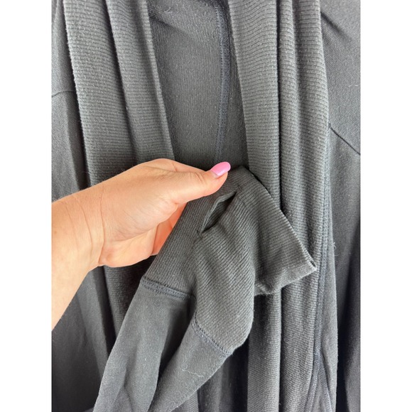 Athleta Pranayama Restore Wrap Cardigan XL Black Open Front Minimalist Yoga - Picture 6 of 13